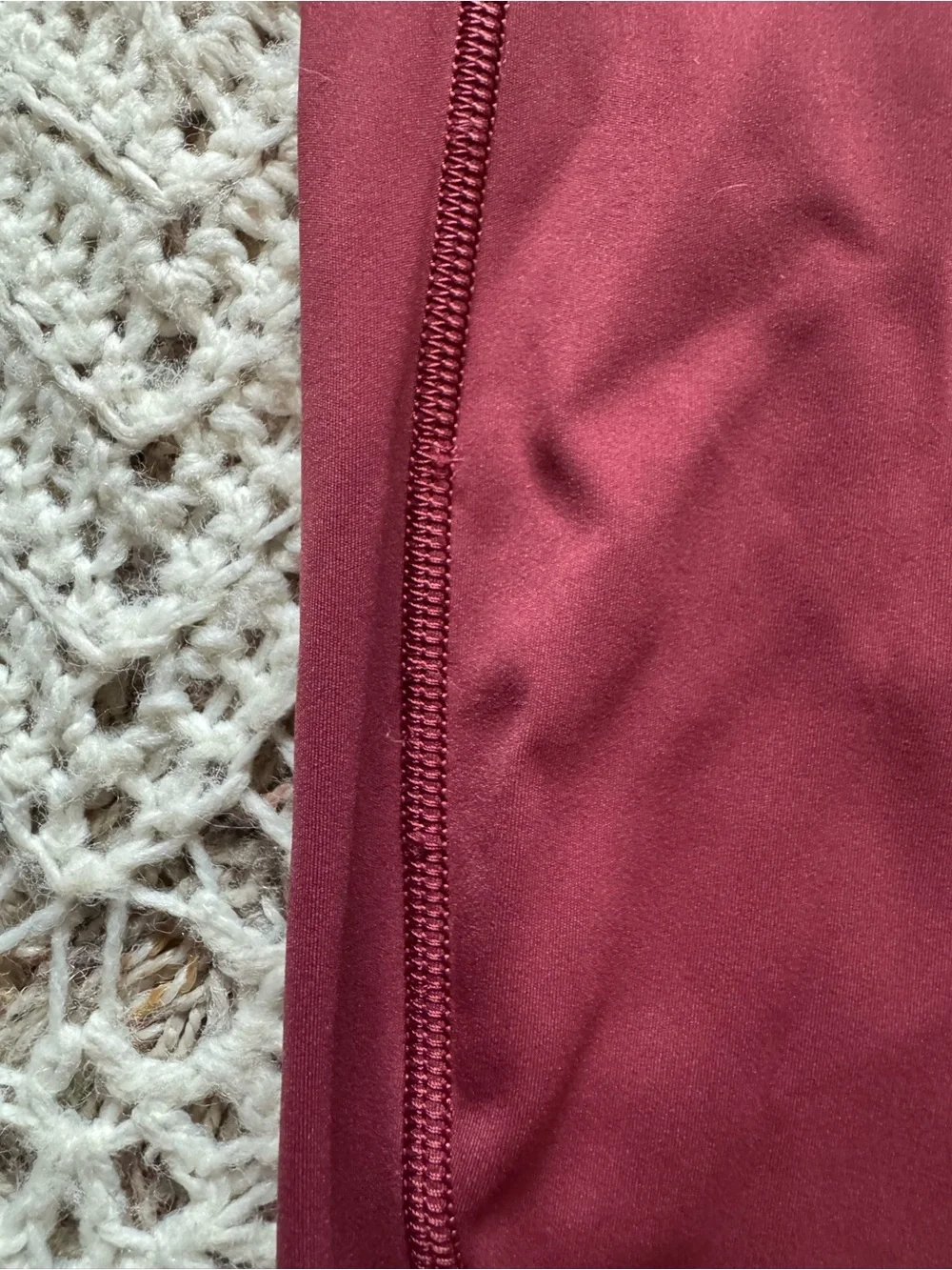 Lululemon High-Waist Red Wine Women's Leggings Size 2 Raw Hem Workout Athletic